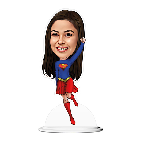 personalised caricature for girl dressed as super hero buy online in Dubai UAE