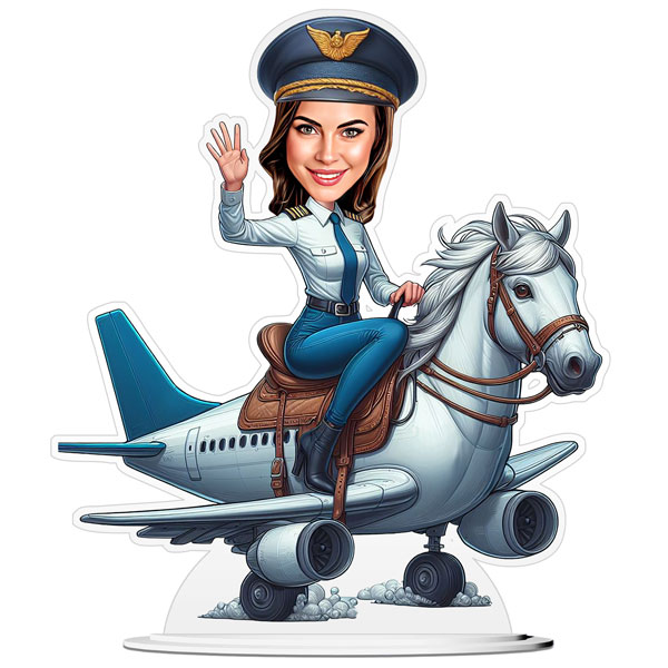 Fun Pilot Caricature for Her