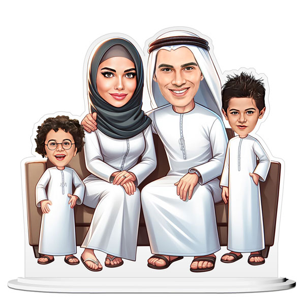 Family Caricature - Emirati