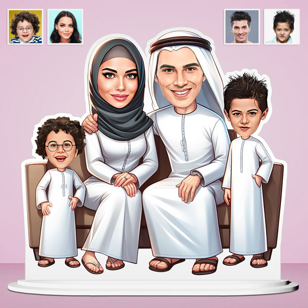 Family Caricature - Emirati