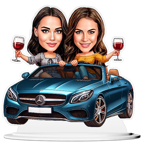 Cheers to Our Friendship Caricature - Girls