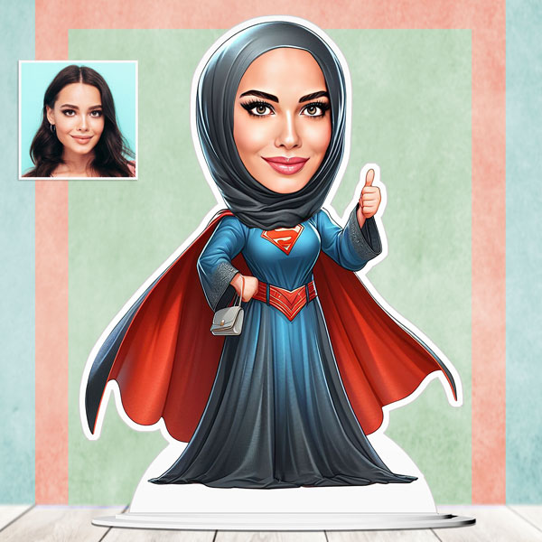 Super Mom Caricature - Arab