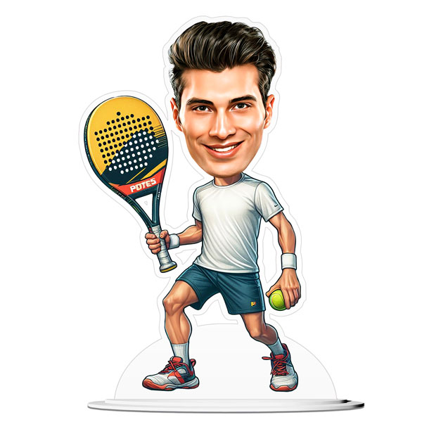 Paddle Tennis Player Caricature for him