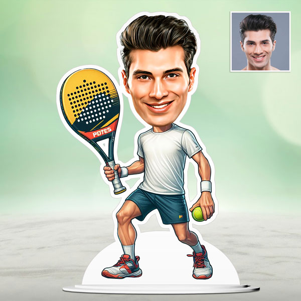 Paddle Tennis Player Caricature for him